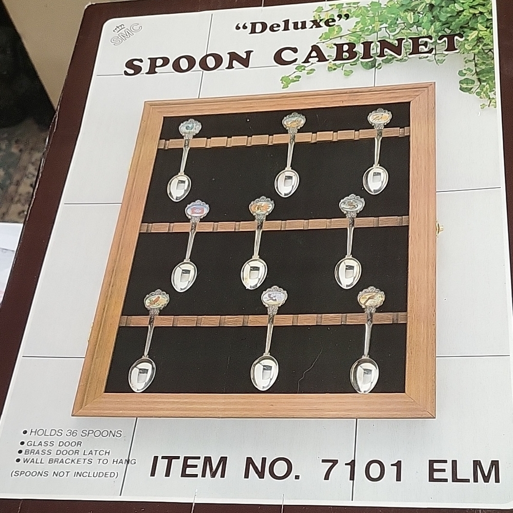 NIB Deluxe Spoon Cabinet with Glass Door